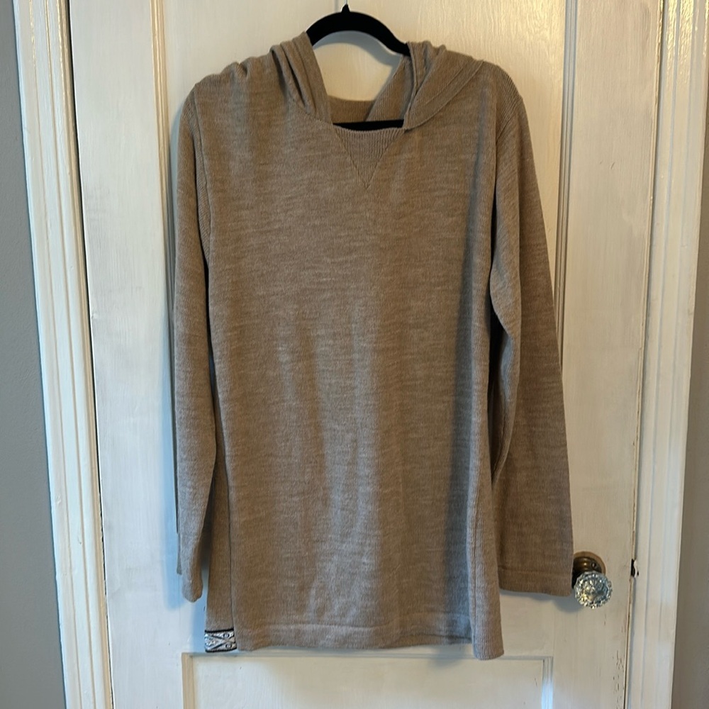 PAKA handmade unisex alpaca hoodie new never worn oatmeal so soft! XL